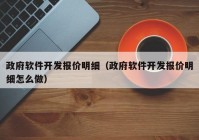 政府軟件開發(fā)報(bào)價明細(xì)（政府軟件開發(fā)報(bào)價明細(xì)怎么做）