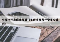 小程序開(kāi)發(fā)成本預(yù)算（小程序開(kāi)發(fā)一個(gè)多少錢啊）