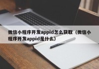 微信小程序開發(fā)appid怎么獲?。ㄎ⑿判〕绦蜷_發(fā)appid是什么）